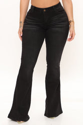 Such A Flirt Mid Rise Stretch Flare Jeans - Black