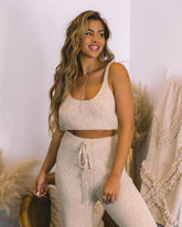 Winterful Life Strick-Crop-Top - Hafer