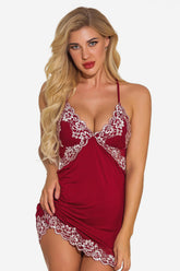 Chemise de nuit en dentelle Lingerie Chemise de nuit décolletée en V