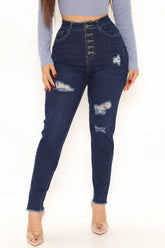 Tough Love Stretch Skinny Jeans - Dark Wash