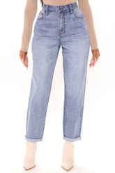 Simply Sweet Mom Jeans – Mittelblaue Waschung