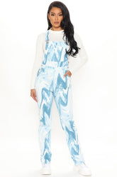Work Of Art Straight Leg Denim Overalls - Blue/combo
