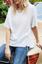 T-Shirts mit Rundhalsausschnitt und festem Frenulum