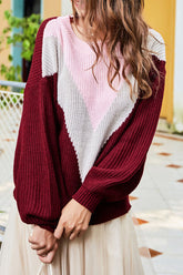 Solide Split Joint O-Ausschnitt Tops