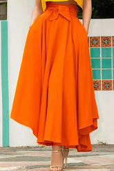 Solide Split Joint Loose Mid Waist Typ A Einfarbige Unterteile