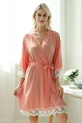 Satin Silk Lace Bathrobe