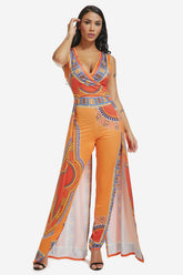 Combinaison de fête à col en V profond