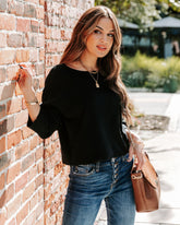 Slippery Slope Kurzer Strickpullover - Schwarz