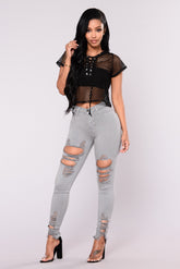 Tell Your Boy Bye Jeans - Grey