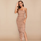 Robe midi froncée Nadin