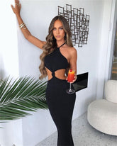 Kaia Knit Cut Out Halter Dress