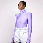 Fayvy Turtleneck Bodysuit with Padded Shoulders