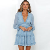 Robe à volants à imprimé floral bohème