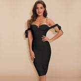 Robe bandage bijou à bretelles en perles