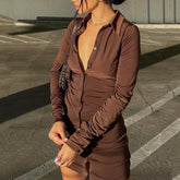 Makayla Long Sleeve Ruched Dress