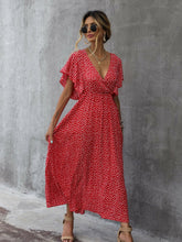 Temperament Commuter Red Slim Polka Dot Dress
