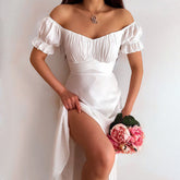 So Fab Ruffled And Smocked Mini Dress