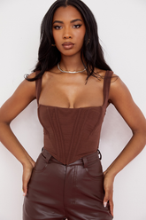 Korsett-Oberteil aus Netzstoff