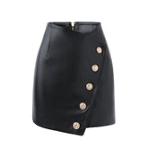 Saanvi Asymmetrical Vegan Leather Skirt