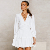 Robe à volants à imprimé floral bohème