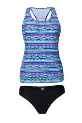 Maillot de bain tankini 2 pièces à imprimé ethnique Tribal Beach