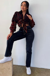 Valencia Vintage Stretch Straight Leg Jean - Black