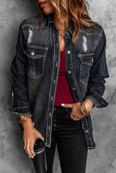 Veste en jean vieillie