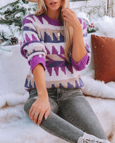 Snowdrift Strickpullover - Lila-Kombination