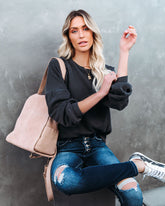 Snowmass Raglanpullover aus Baumwollmischung - Anthrazit