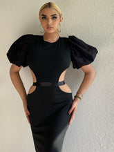 Temperament Personality Puff Sleeve Evening Dress