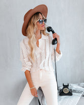 Offener Strickpullover „Suranne“ mit Kragen