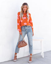 Sweet Bouquet Strickpullover - Orange
