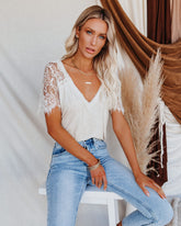 Sweet Side Spitzentop - Geröstete Mandel