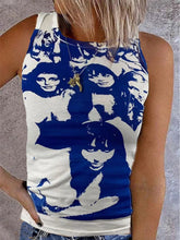 Ärmellose, lässige Tanktops mit Vintage-Print
