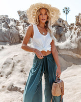 West End – Rundhals-Stricktop - Weiß