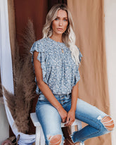 What If – Flattertop mit Blumenmuster