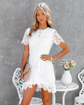 What Love Is Lace Ruffle Dress