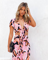 „When Tulips Kiss“ Wickel-Crop-Top