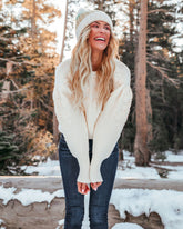 Pullover „Where Flowers Bloom“ aus Baumwollmischung - Elfenbein