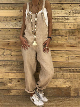 Solid Color Suspender Jumpsuit