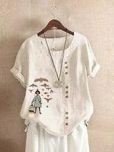 Women Graphic Print Short Sleeve Round Neck T-shirts