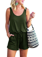 Women Solid Color Drawstring Loose Jumpsuit
