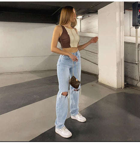 Isla Ripped Wide Leg Jeans