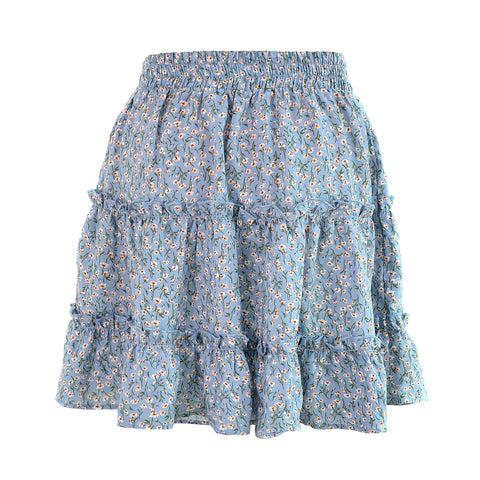 Versa Floral Ruffle Shorts - Blue