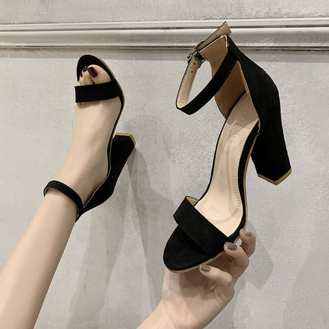 Bringing It Back To Basics Faux Nubuck Block Heel