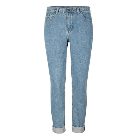 Stop Worrying – Mom-Jeans mit bequemer Taille – Mittelblaue Waschung