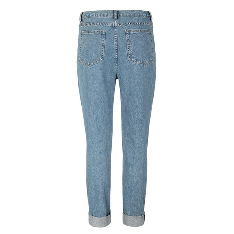 Stop Worrying – Mom-Jeans mit bequemer Taille – Mittelblaue Waschung