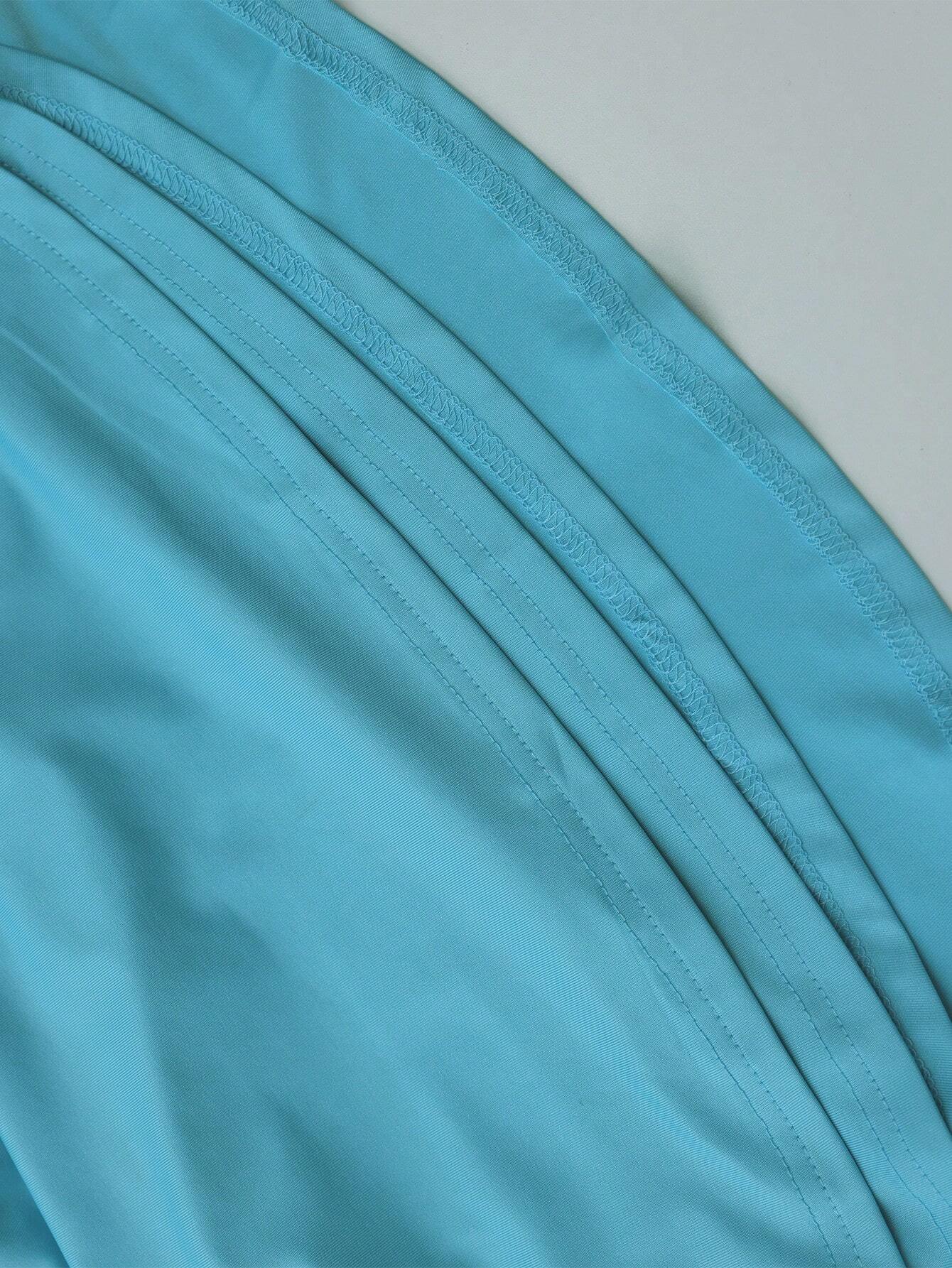 Vintage Square Neck Ruched Corset Fishtail Evening Maxi Dress - Sky Blue