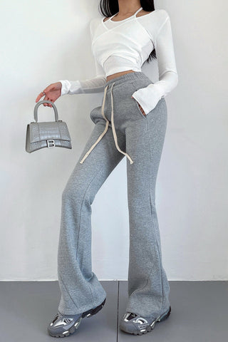 High Waist Bell Bottom Sweatpants Casual Plus Velvet Pants