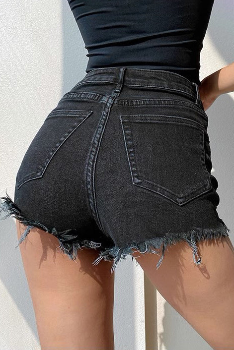 Jeansshorts mit hoher Taille